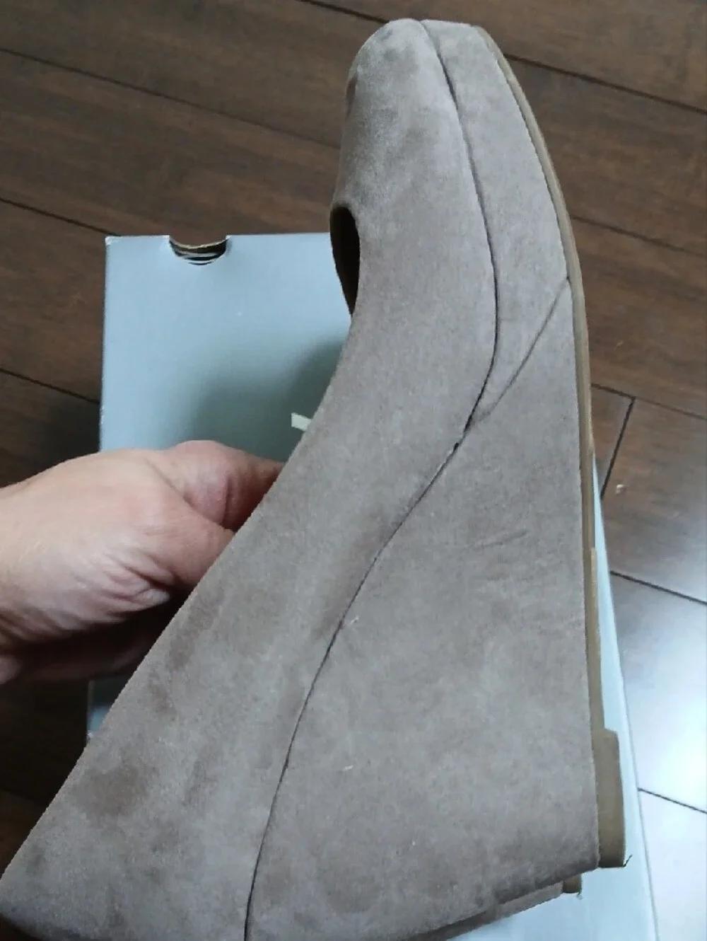 Apt. 9 Taupe Suede Wedge Pumps